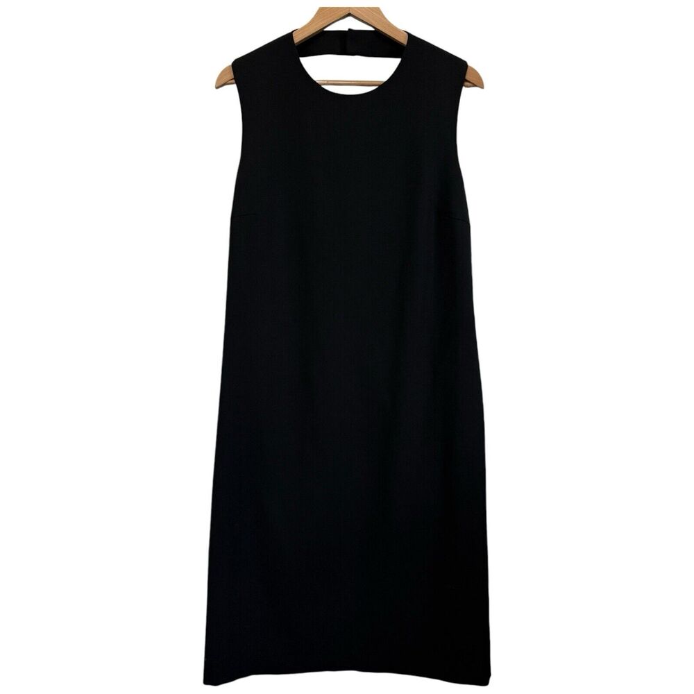 Maison Margiela Wool Blend Mid Length Shift Dress In Black Size 48 - US 12 - Picture 3 of 16